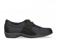 Munro Shoes | WOMEN'S JOLIET-Black Fabric/Black Suede