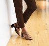 Munro Sandals | WOMEN'S WALLIS-Brown Fabric Combo