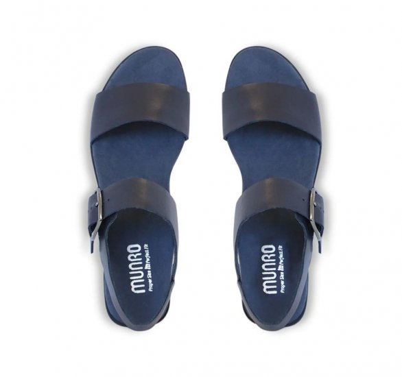 Munro Sandals | WOMEN'S CLEO-Navy Leather - Click Image to Close