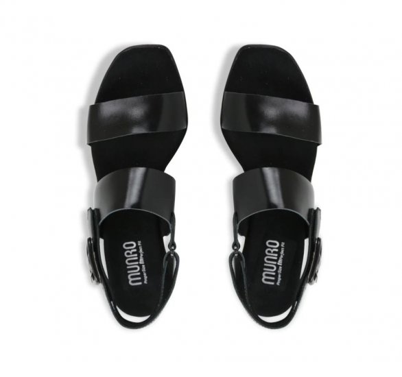 Munro Sandals | WOMEN'S MAX-Black Leather - Click Image to Close