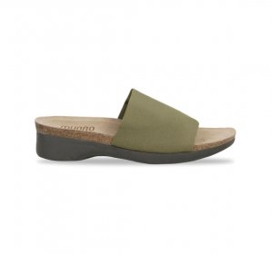 Munro Sandals | WOMEN'S CASITA-Olive Green Stretch Fabric