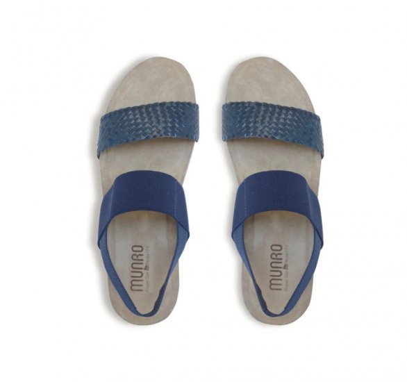 Munro Sandals | WOMEN'S PISCES-Navy Woven - Click Image to Close