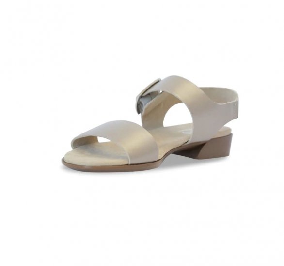 Munro Sandals | WOMEN'S CLEO-Taupe Metallic Leather - Click Image to Close