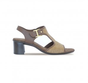 Munro Sandals | WOMEN'S WALLIS-Brown Fabric Combo