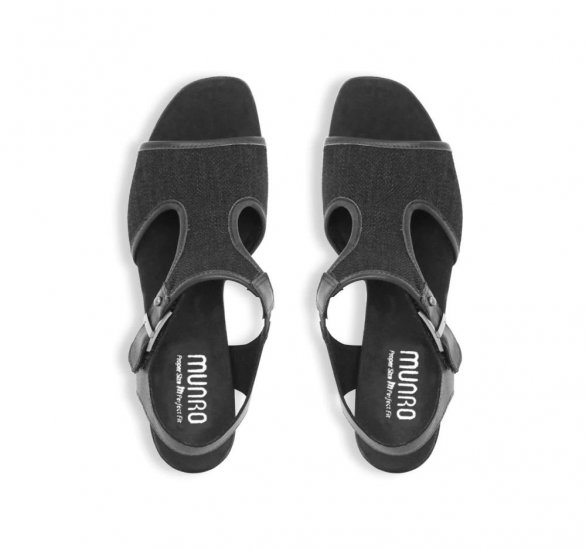 Munro Sandals | WOMEN'S WALLIS-Black Fabric Combo - Click Image to Close