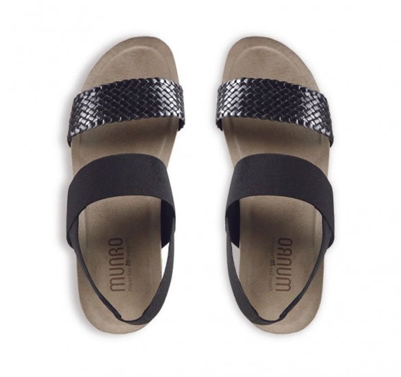Munro Sandals | WOMEN'S PISCES-Black Woven - Click Image to Close