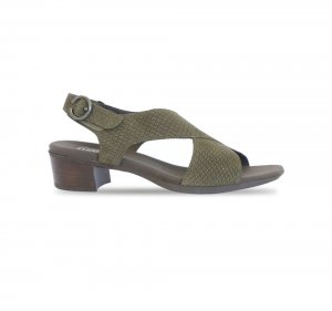 Munro Sandals | WOMEN'S JENNY-Forest Green Lizard Nubuck