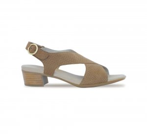 Munro Sandals | WOMEN'S JENNY-Medium Tan Lizard Nubuck