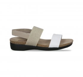 Munro Sandals | WOMEN'S PISCES-White Kid/Natural Fabric