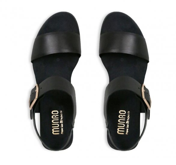 Munro Sandals | WOMEN'S CLEO-Black Leather - Click Image to Close