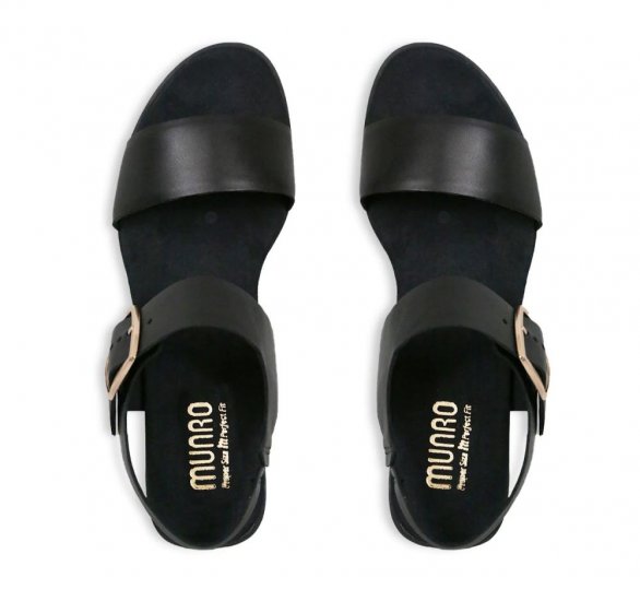 Munro Sandals | WOMEN'S CLEO-Black Leather - Click Image to Close