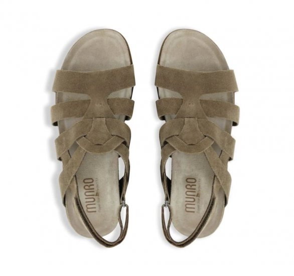 Munro Sandals | WOMEN'S CORINE-Sesamo Suede - Click Image to Close