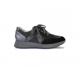 Munro Shoes | WOMEN'S PIPER-Piper-Black Suede/Fabric Combo