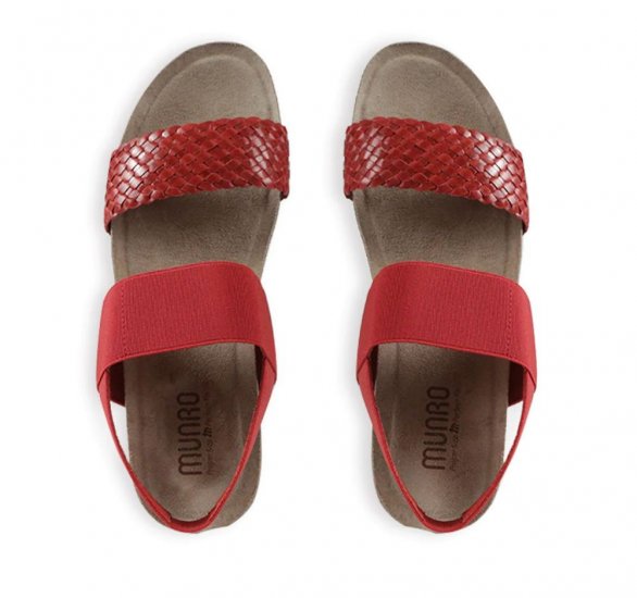 Munro Sandals | WOMEN'S PISCES-Red Woven - Click Image to Close