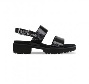 Munro Sandals | WOMEN'S TEAGAN-Black Crinkle Patent